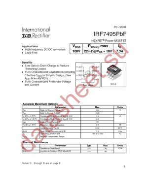 IRF7495PBF datasheet  